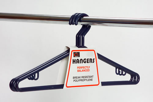 One Pack of 3 Plastic Hangers 43cm