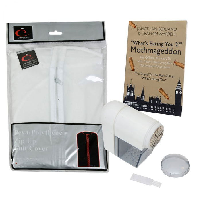 Peva Anti-Moth Storage Bundle H - Suit Cover, Moth Book & Knitwear Defuzzer